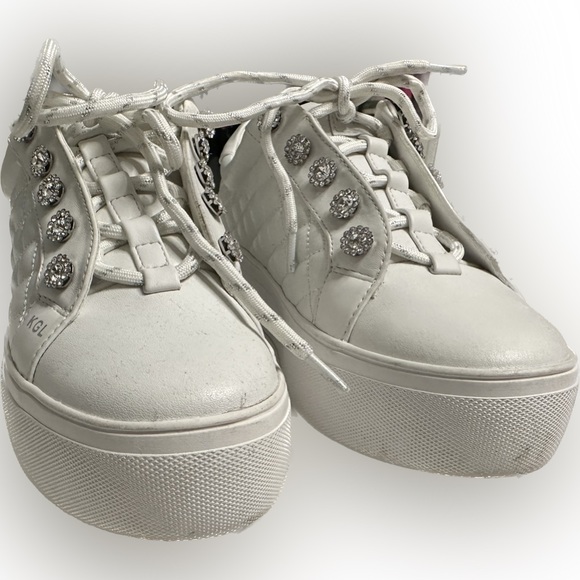 Kurt Geiger London White Leather Sneakers Liviah Quilt size 36 or 6 - Picture 2 of 8